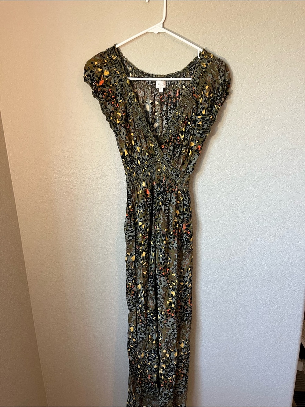 Apricot Maxi Dress US 6 Animal Print Boho Y2K Festival Vacation Resortwear